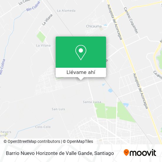 Mapa de Barrio Nuevo Horizonte de Valle Gande