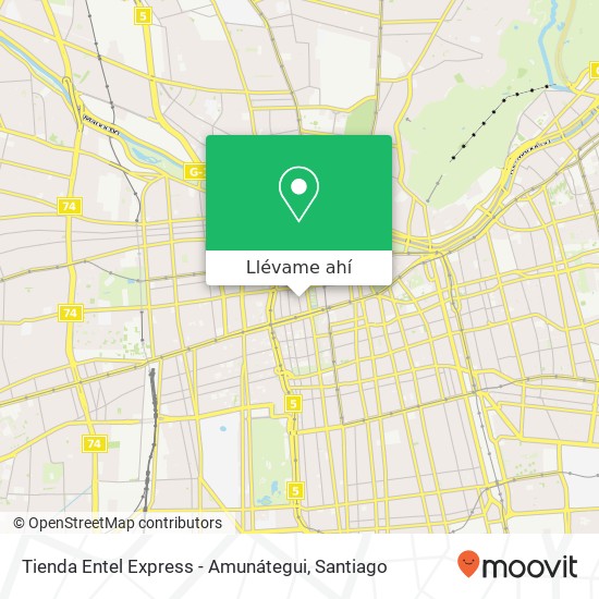 Mapa de Tienda Entel Express - Amunátegui