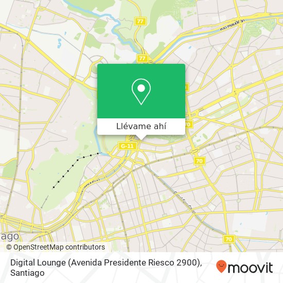Mapa de Digital Lounge (Avenida Presidente Riesco 2900)