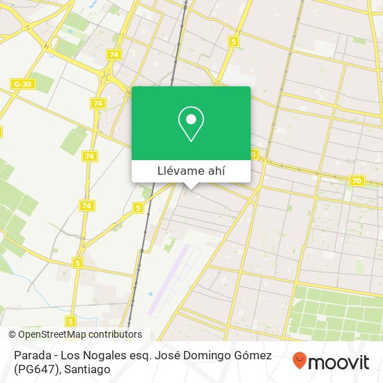 Mapa de Parada - Los Nogales esq. José Domingo Gómez (PG647)