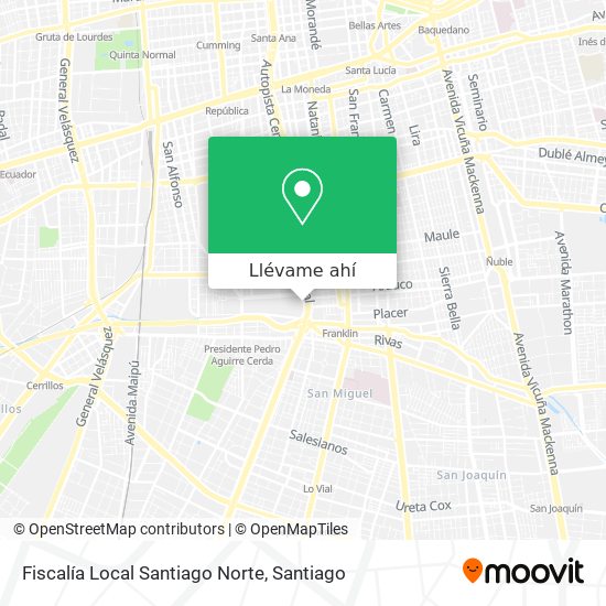 Mapa de Fiscalía Local Santiago Norte