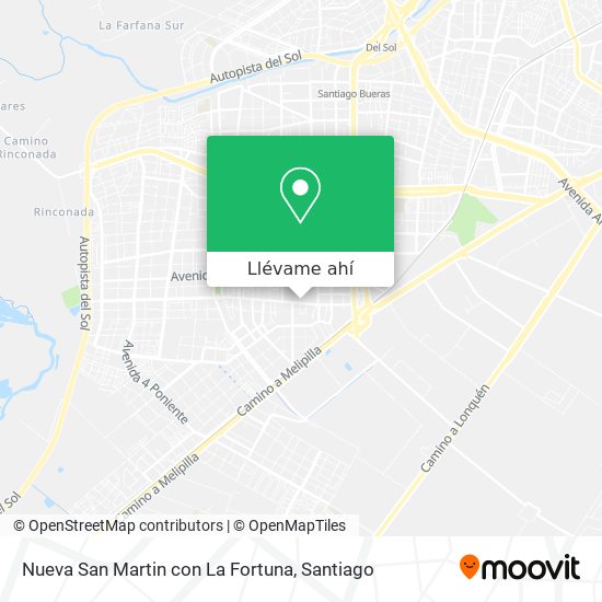 Mapa de Nueva San Martin con La Fortuna