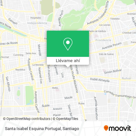 Mapa de Santa Isabel Esquina Portugal