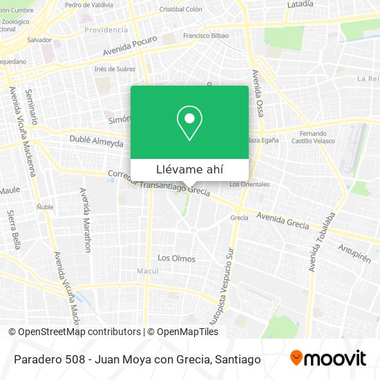 Mapa de Paradero 508 - Juan Moya con Grecia