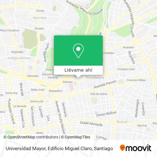 Mapa de Universidad Mayor, Edificio Miguel Claro