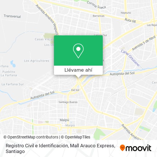Mapa de Registro Civil e Identificación, Mall Arauco Express