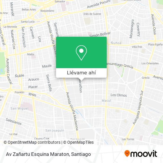 Mapa de Av Zañartu Esquina Maraton