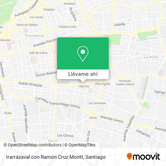 Mapa de Irarrázaval con Ramón Cruz Montt