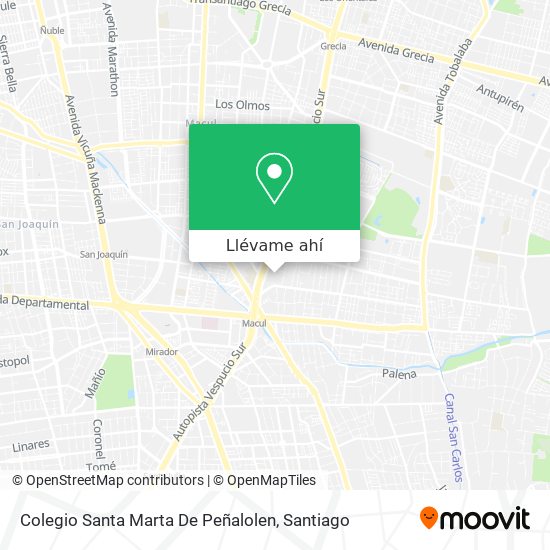 Mapa de Colegio Santa Marta De Peñalolen