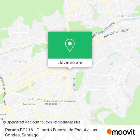 Mapa de Parada PC116 - Gilberto Fuenzalida Esq. Av. Las Condes