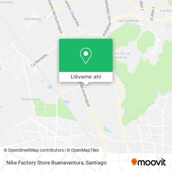 Superficie lunar Escoger Distracción Cómo llegar a Nike Factory Store Buenaventura en Quilicura en Micro?