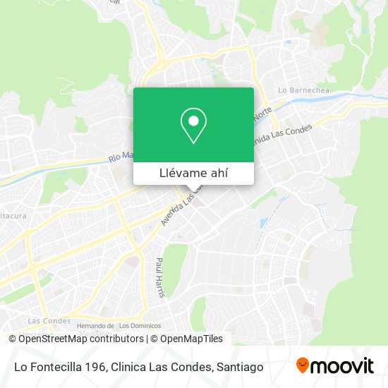 Mapa de Lo Fontecilla 196, Clinica Las Condes