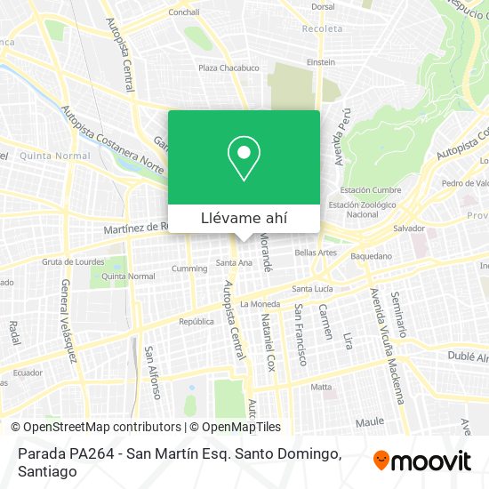 Mapa de Parada PA264 - San Martín Esq. Santo Domingo