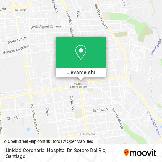 Mapa de Unidad Coronaria. Hospital Dr. Sotero Del Rio