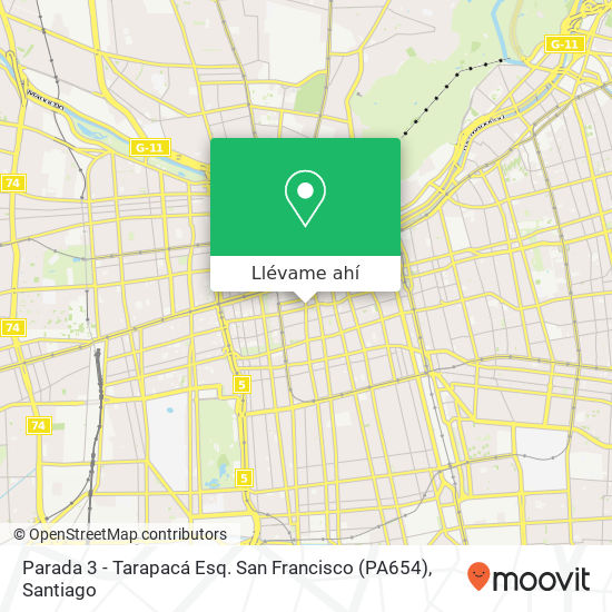 Mapa de Parada 3 - Tarapacá Esq. San Francisco (PA654)