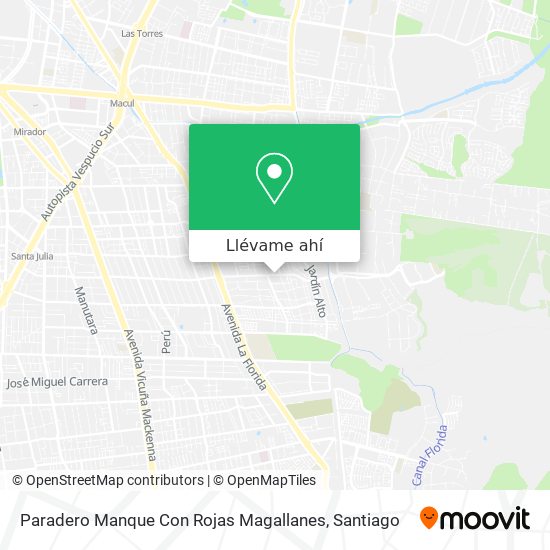 Mapa de Paradero Manque Con Rojas Magallanes