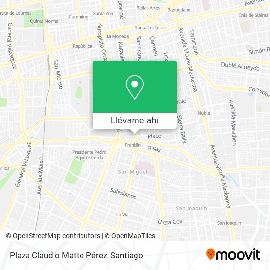 Mapa de Plaza Claudio Matte Pérez