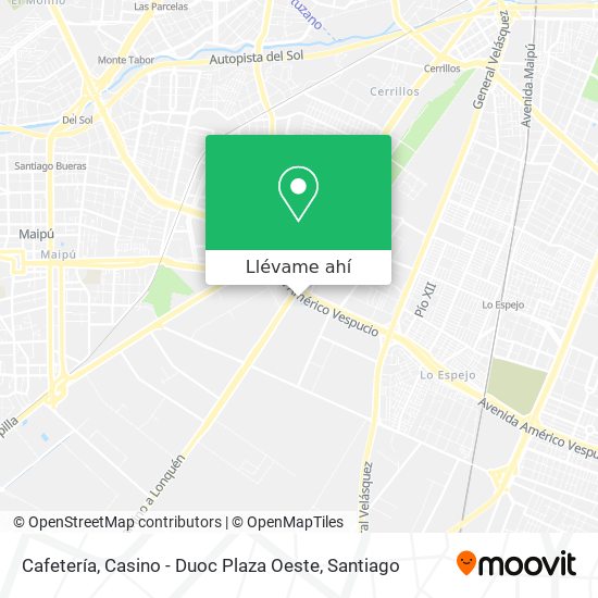 Mapa de Cafetería, Casino - Duoc Plaza Oeste