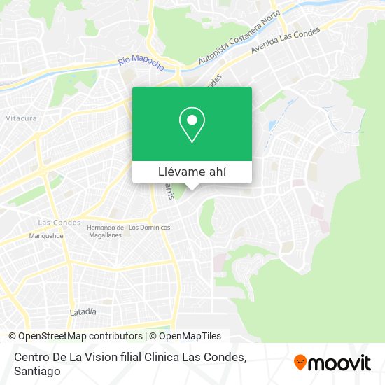 Mapa de Centro De La Vision filial Clinica Las Condes