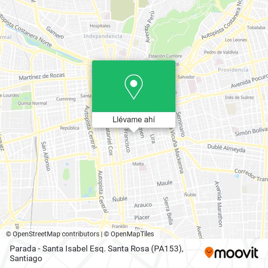 Mapa de Parada - Santa Isabel Esq. Santa Rosa (PA153)