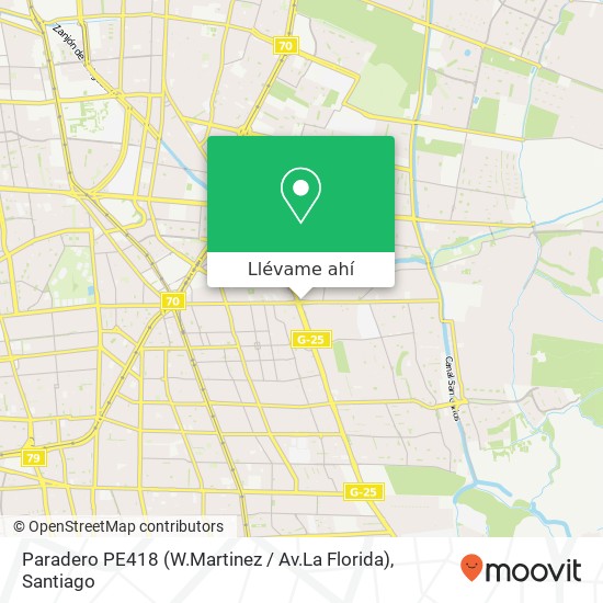 Mapa de Paradero PE418  (W.Martinez / Av.La Florida)