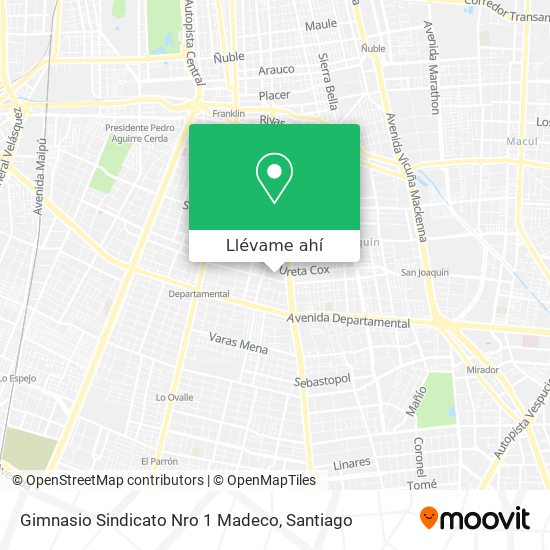 Mapa de Gimnasio Sindicato Nro 1 Madeco