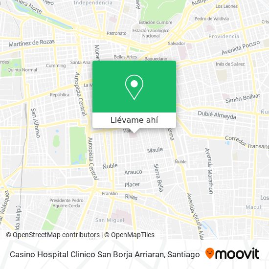 Mapa de Casino Hospital Clinico San Borja Arriaran