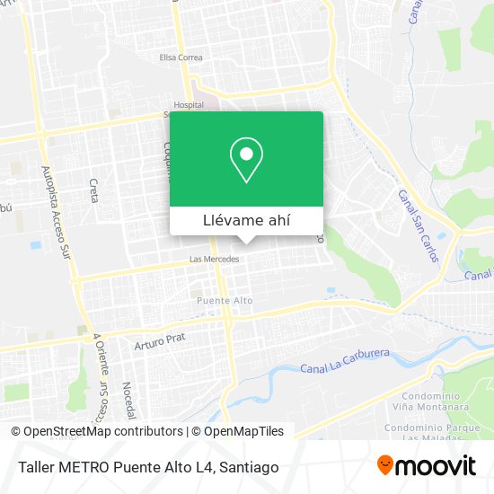 Mapa de Taller METRO Puente Alto L4