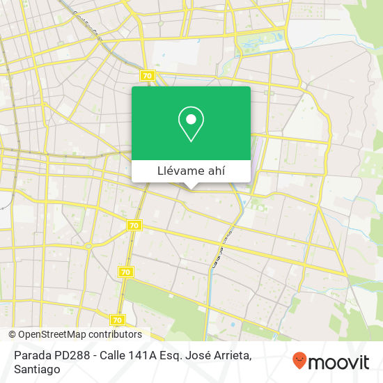 Mapa de Parada PD288 - Calle 141A Esq. José Arrieta