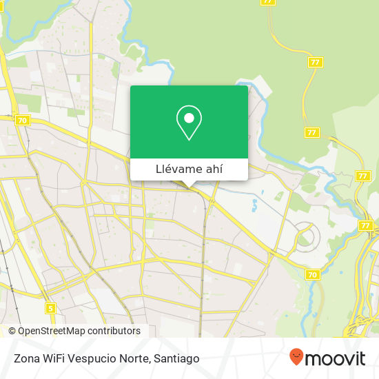 Mapa de Zona WiFi Vespucio Norte