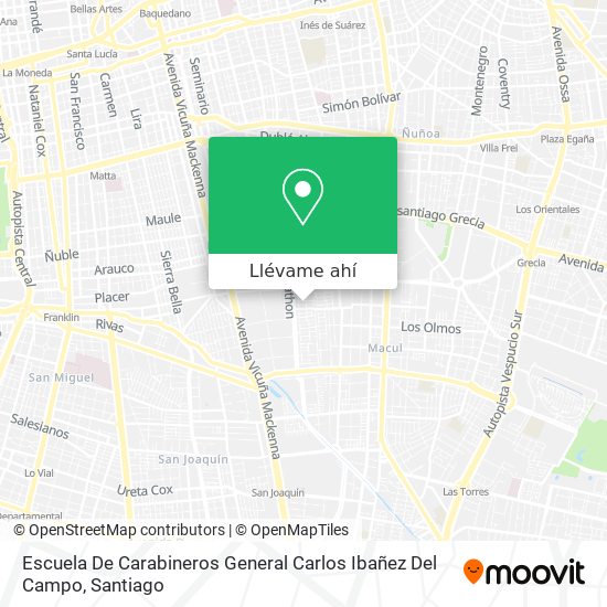 Mapa de Escuela De Carabineros General Carlos Ibañez Del Campo