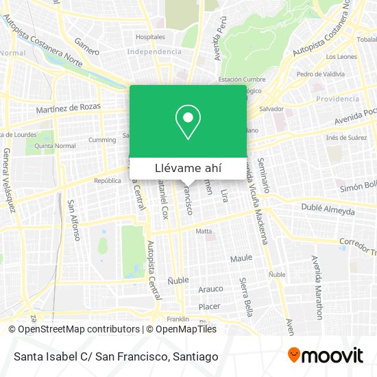 Mapa de Santa Isabel C/ San Francisco
