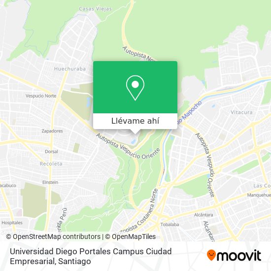 Mapa de Universidad Diego Portales Campus Ciudad Empresarial