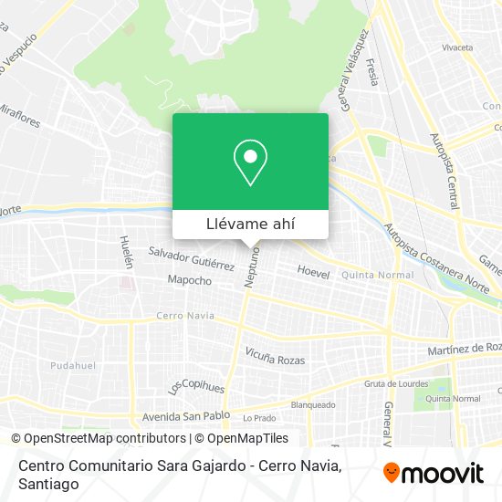 Mapa de Centro Comunitario Sara Gajardo - Cerro Navia