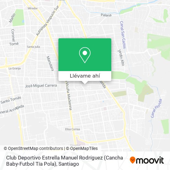 Mapa de Club Deportivo Estrella Manuel Rodríguez (Cancha Baby-Futbol Tía Pola)