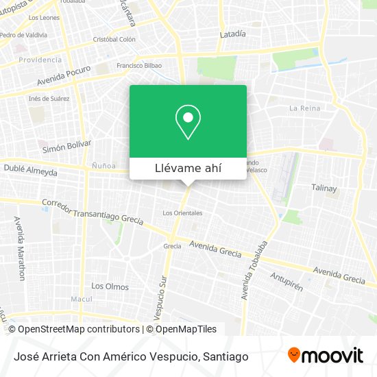 Mapa de José Arrieta Con Américo Vespucio