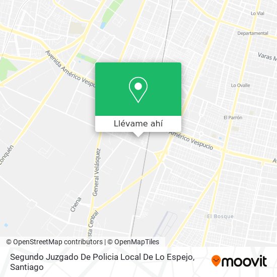 Mapa de Segundo Juzgado De Policia Local De Lo Espejo