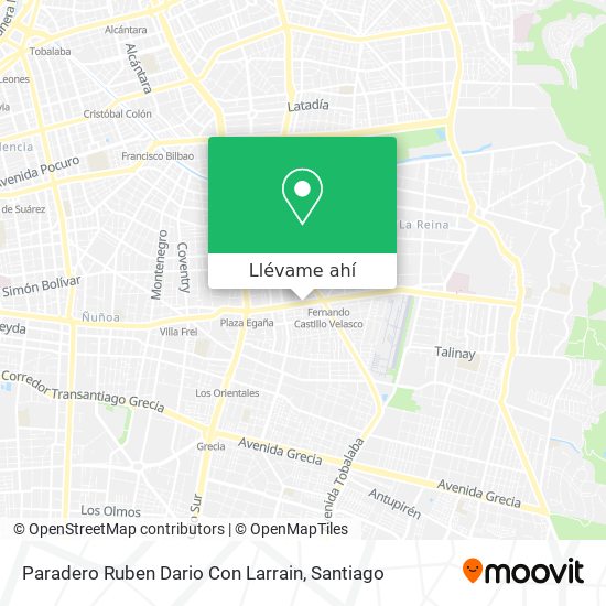 Mapa de Paradero Ruben Dario Con Larrain