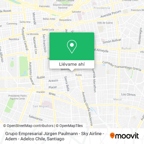 Mapa de Grupo Empresarial Jürgen Paulmann - Sky Airline - Adem - Adelco Chile