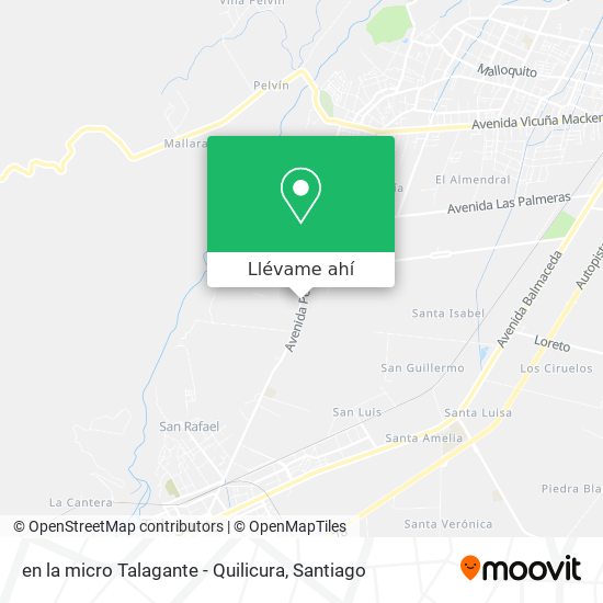 Mapa de en la micro Talagante - Quilicura