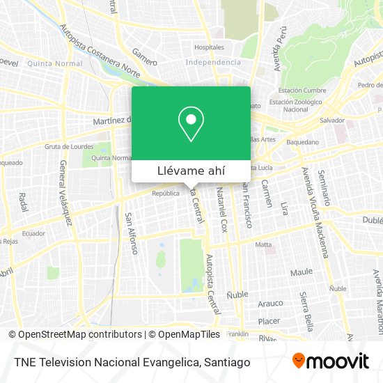 Mapa de TNE Television Nacional Evangelica