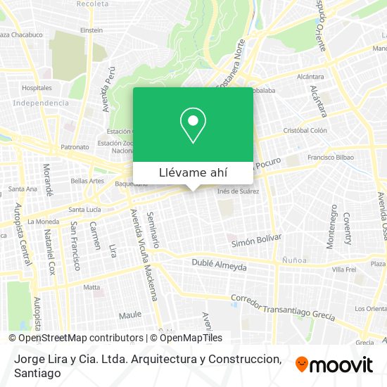 Mapa de Jorge Lira y Cia. Ltda. Arquitectura y Construccion