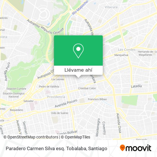 Mapa de Paradero Carmen Silva esq. Tobalaba