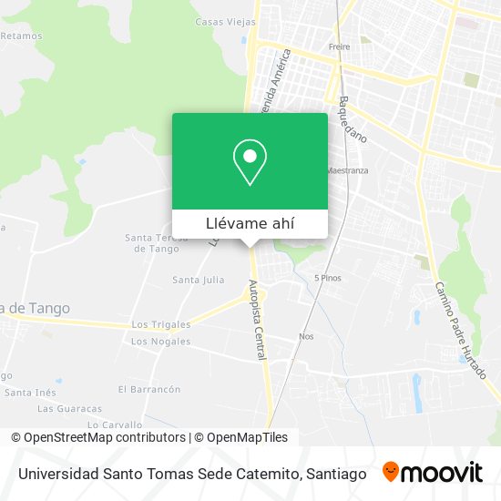 Mapa de Universidad Santo Tomas Sede Catemito