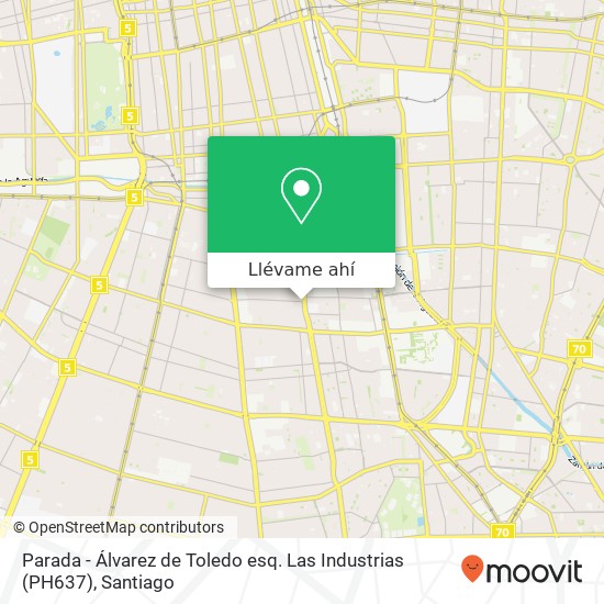 Mapa de Parada - Álvarez de Toledo esq. Las Industrias (PH637)