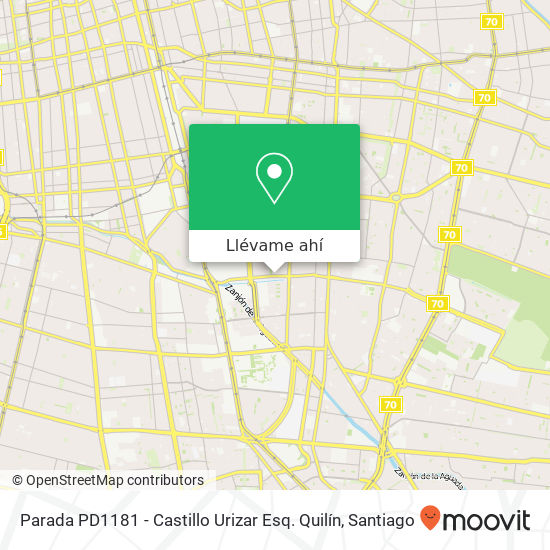 Mapa de Parada PD1181 - Castillo Urizar Esq. Quilín