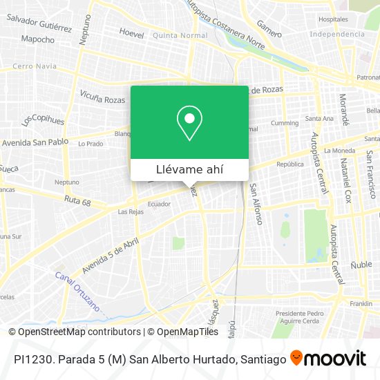 Mapa de PI1230. Parada 5 (M) San Alberto Hurtado