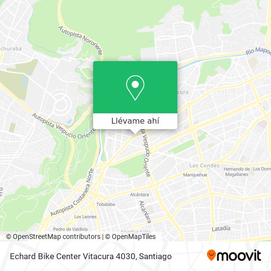 Mapa de Echard  Bike Center Vitacura 4030