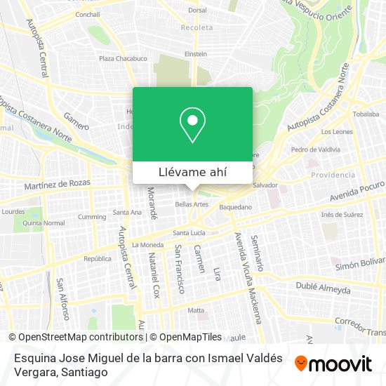 Mapa de Esquina Jose Miguel de la barra con Ismael Valdés Vergara