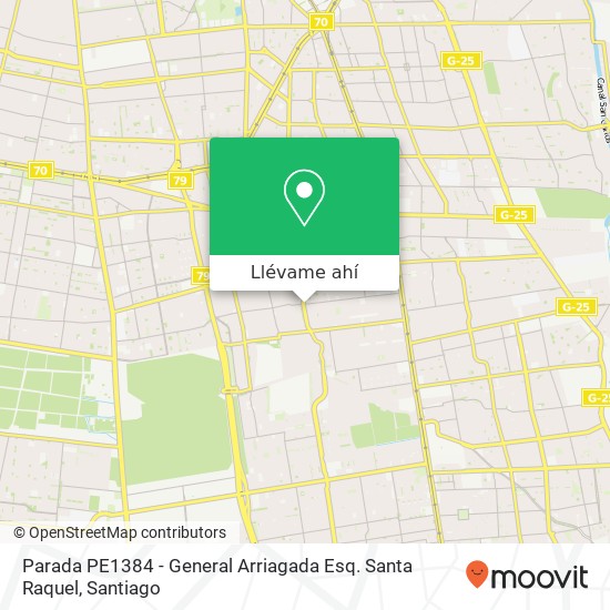 Mapa de Parada PE1384 - General Arriagada Esq. Santa Raquel